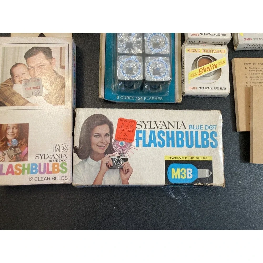 Polaroid Kodak Bulbs Cleaner Optical Filter Print Mount Some Incomplete Vtg Lot